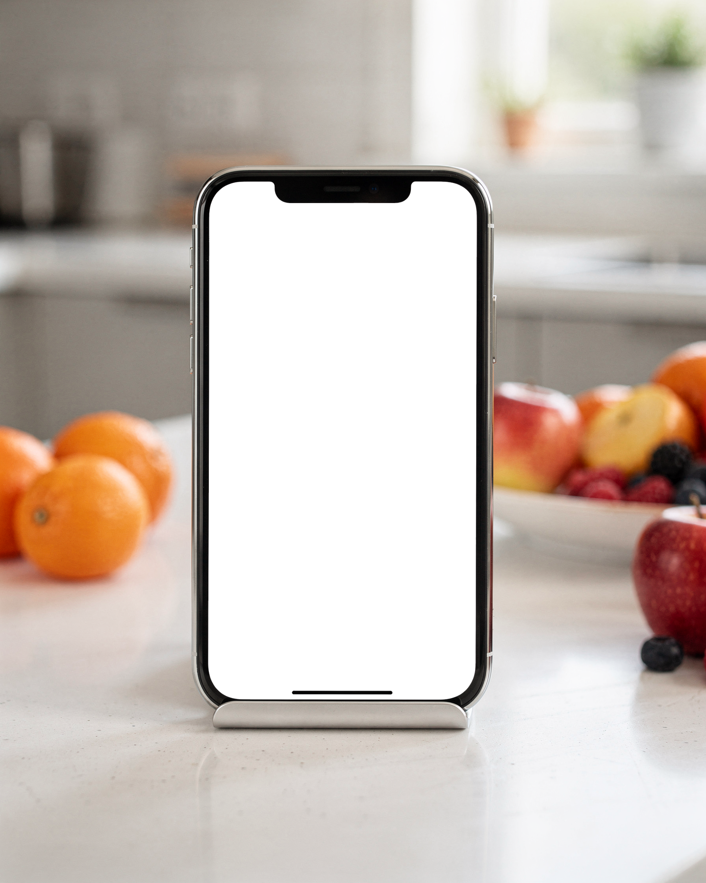 iPhone, No P Kitchen Counter Stand | bulkmockup PNG Template | Transparent Display | Commercial Use | MockupBulk