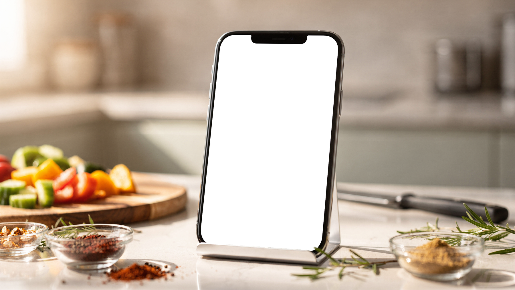 No P Kitchen Recipe iPhone Mockup | Transparent Screen PNG Download | Commercial Licence | bulkmockup