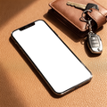 iPhone Mockup | No P Leather Wallet | High-Res PNG Mockup | bulkmockup | Commercial Licence | MockupBulk