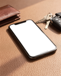 No P Leather Wallet iPhone Mockup | Device Screen PNG | bulkmockup Template | For Portfolio & Showcase | MockupBulk