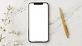 iPhone Mockup — No P Marble Gold — Screen Mockup PNG | bulkmockup Download | For UI/UX Designers | MockupBulk
