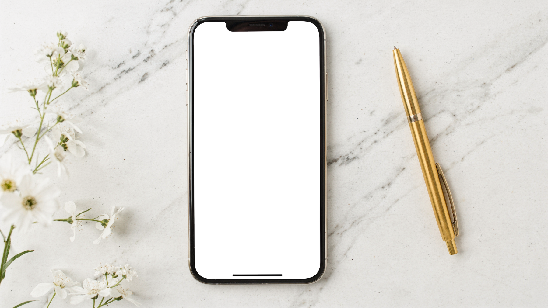 iPhone Mockup — No P Marble Gold — Screen Mockup PNG | bulkmockup Download | For UI/UX Designers | MockupBulk