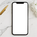 iPhone Mockup | No P Marble Gold | Screen Mockup PNG | bulkmockup Download | For UI/UX Designers | MockupBulk
