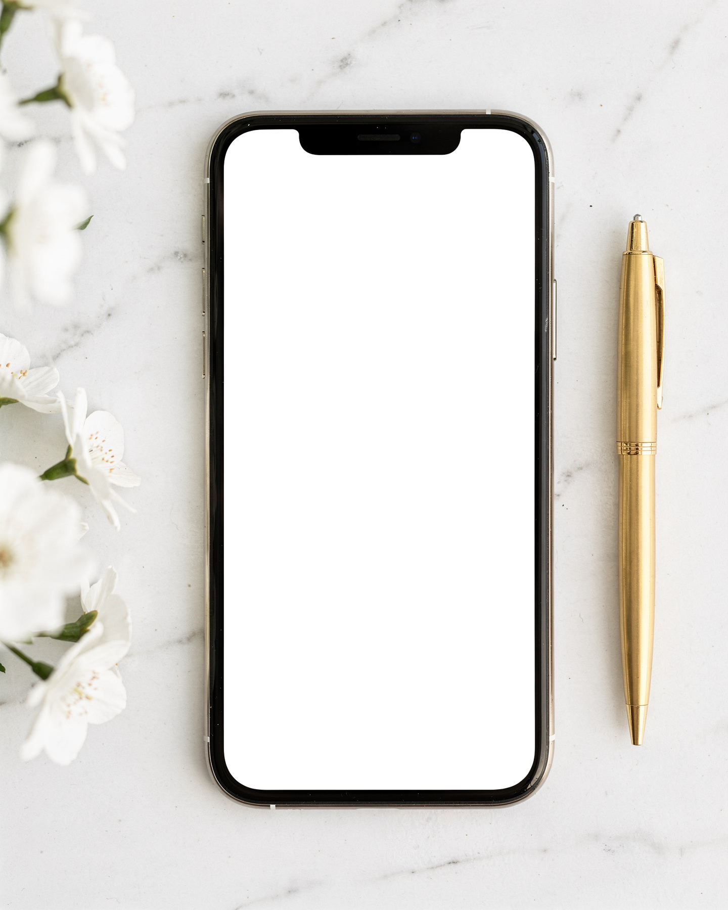 iPhone Mockup | No P Marble Gold | Device Screen PNG | bulkmockup Template | For Portfolio & Showcase | MockupBulk