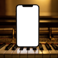 No P Piano Music iPhone Mockup | PNG Mockup Template | bulkmockup | For App & Web Designers | MockupBulk