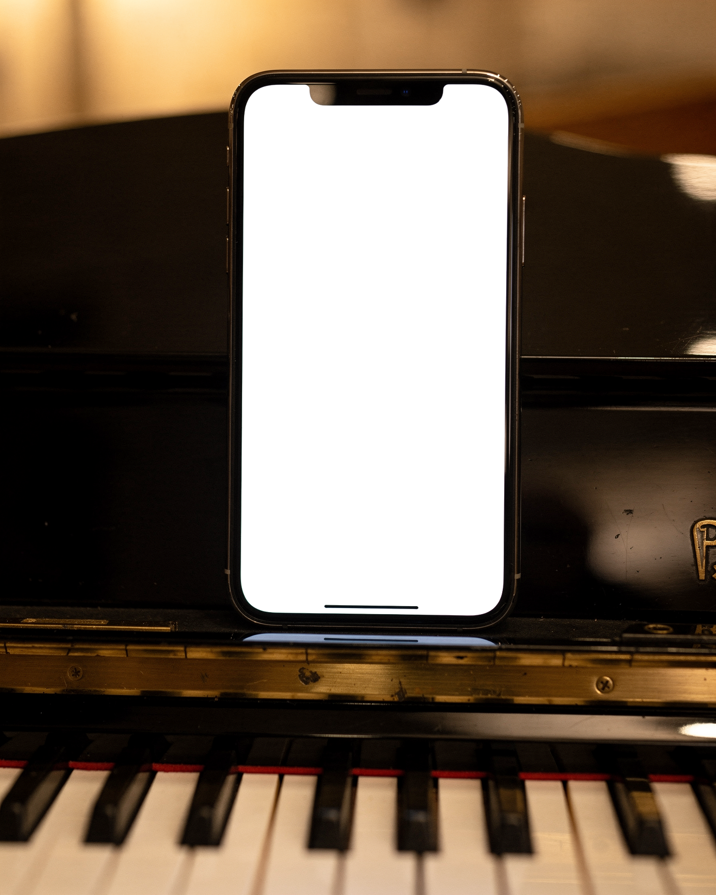 iPhone Mockup — No P Piano Music — Device Screen PNG | bulkmockup Template | For Portfolio & Showcase | MockupBulk
