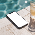 No P Pool Edge Summer iPhone Mockup | PNG Mockup Template | bulkmockup | For App & Web Designers | MockupBulk