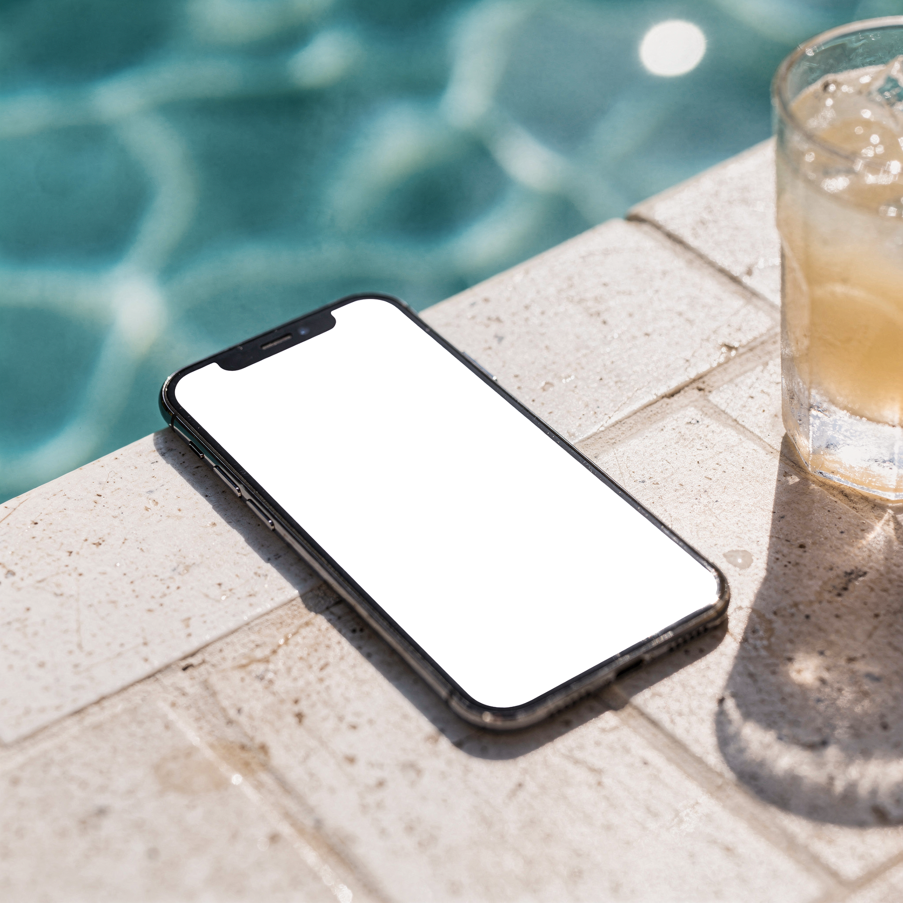 No P Pool Edge Summer iPhone Mockup | PNG Mockup Template | bulkmockup | For App & Web Designers | MockupBulk
