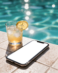 iPhone Mockup | No P Pool Edge Summer | High-Res PNG with Transparent Screen | Commercial Use | bulkmockup | MockupBulk