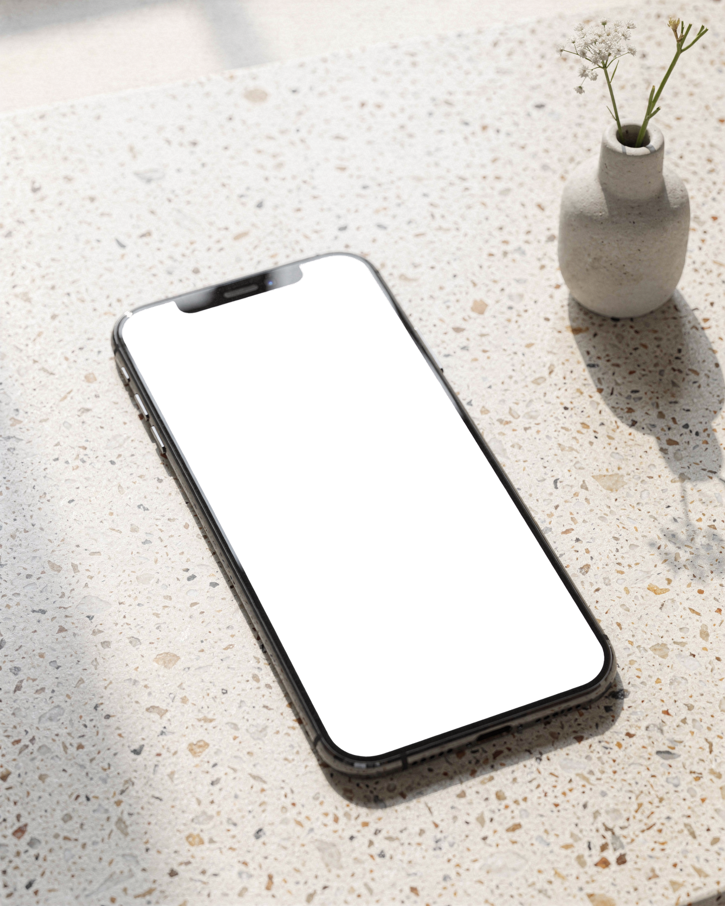 iPhone Mockup — No P Terrazzo Modern — Instant PNG Download | Transparent Screen | Commercial Use | MockupBulk