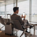 iPhone, People Airport Man Lounge | bulkmockup PNG Template | Transparent Display | Commercial Use | MockupBulk