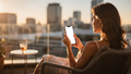 iPhone, People Balcony Woman City | Instant PNG Download | Transparent Screen | Commercial Use | MockupBulk