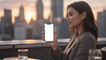 iPhone, People Bar Woman Rooftop | Device Screen PNG | bulkmockup Template | For Portfolio & Showcase | MockupBulk