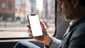 iPhone, People Bus Man Seat | High-Res PNG with Transparent Screen | Commercial Use | bulkmockup | MockupBulk