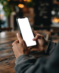 iPhone Mockup | People Cafe Man Espresso | Device Screen PNG | bulkmockup Template | For Portfolio & Showcase | MockupBulk