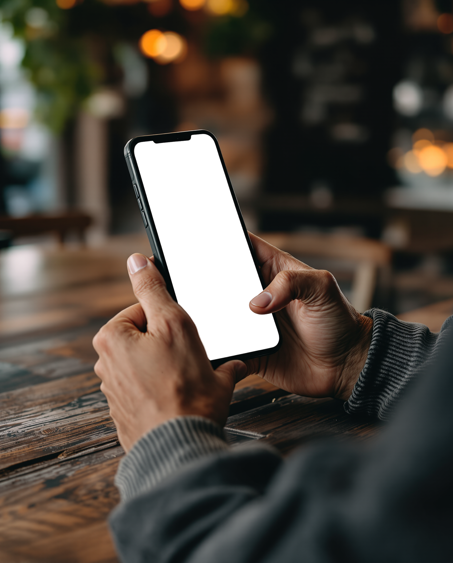 iPhone Mockup | People Cafe Man Espresso | Device Screen PNG | bulkmockup Template | For Portfolio & Showcase | MockupBulk