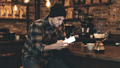 People Cafe Man Hipster iPhone Mockup | Device Screen PNG | bulkmockup Template | For Portfolio & Showcase | MockupBulk