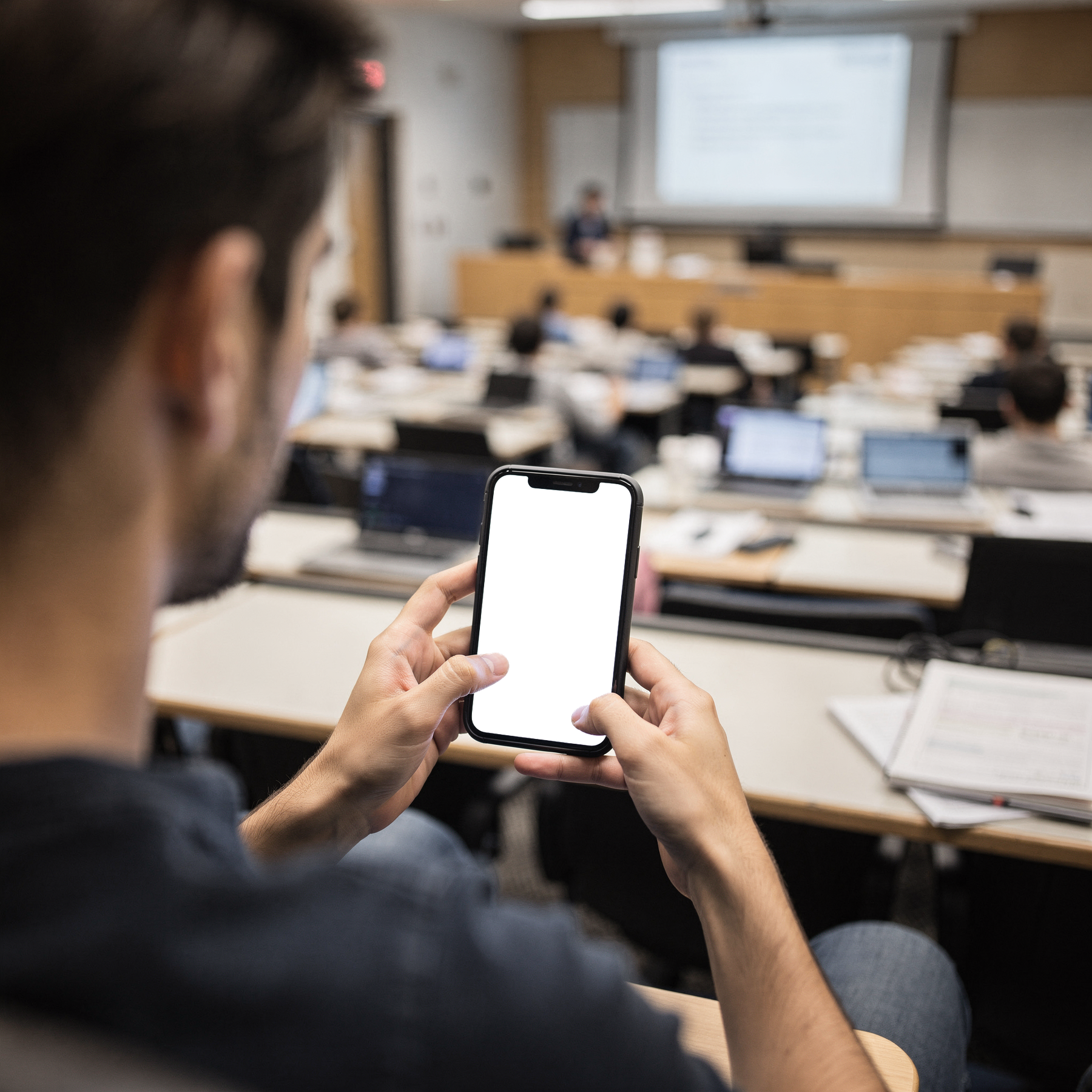 iPhone Mockup | People Classroom Student Lecture | Transparent Screen PNG Download | Commercial Licence | bulkmockup