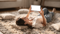 iPhone, People Floor Woman Rug | Instant PNG Download | Transparent Screen | Commercial Use | MockupBulk