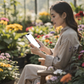 iPhone, People Garden Woman Flowers | bulkmockup Transparent Mockup | PNG Download | Commercial Use | MockupBulk