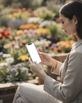 iPhone Mockup | People Garden Woman Flowers | PNG Screen Template | bulkmockup Instant Download | Commercial Licence | MockupBulk