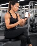 iPhone Mockup — People Gym Woman Bench — Instant PNG Download | Transparent Screen | Commercial Use | MockupBulk