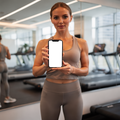 People Gym Woman Mirror iPhone Mockup | bulkmockup Transparent Mockup | PNG Download | Commercial Use | MockupBulk