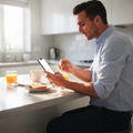 iPhone, People Kitchen Man Breakfast | Screen Mockup PNG | bulkmockup Download | For UI/UX Designers | MockupBulk