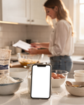 iPhone, People Kitchen Woman Recipe | Transparent Screen PNG Download | Commercial Licence | bulkmockup