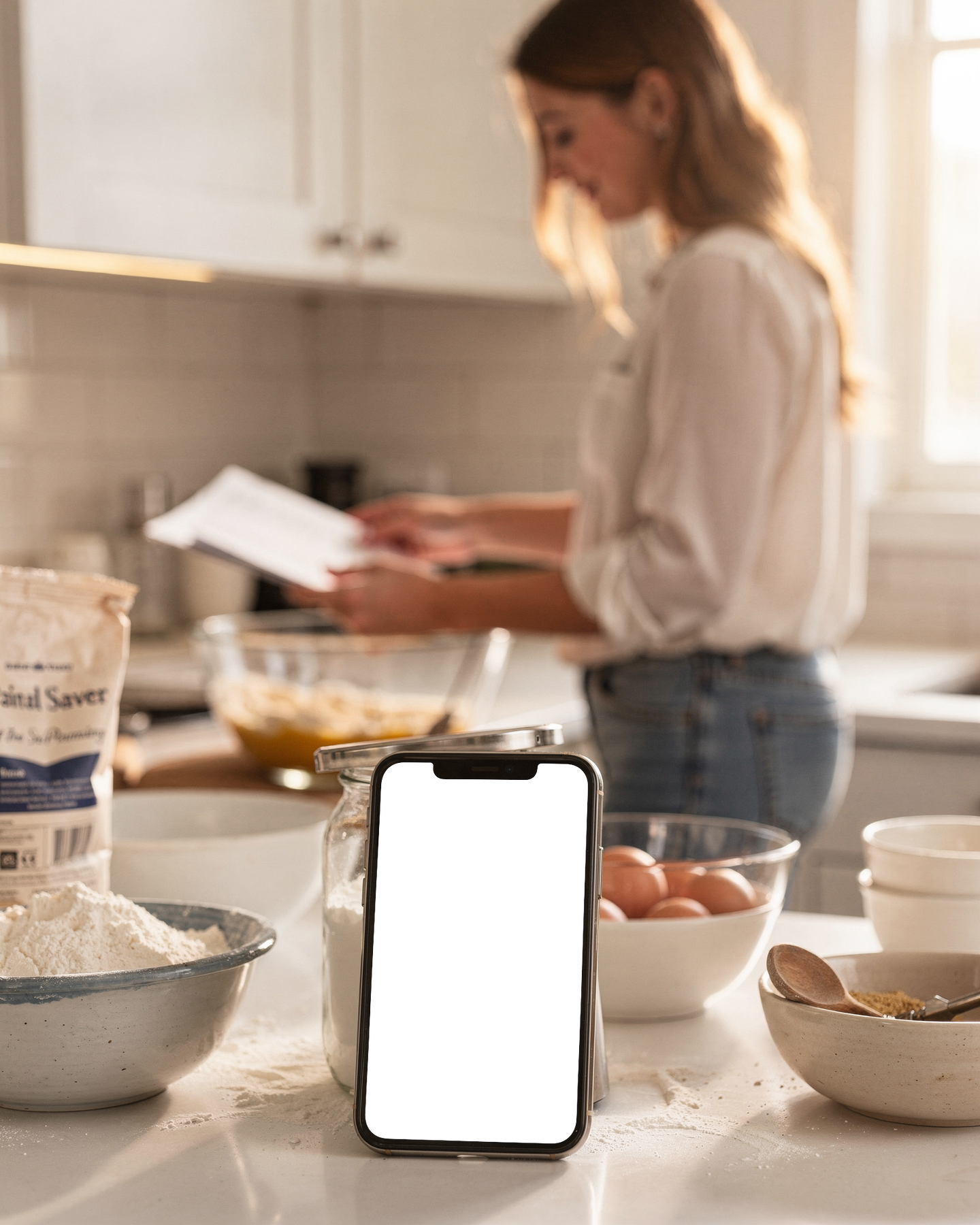 iPhone, People Kitchen Woman Recipe | Transparent Screen PNG Download | Commercial Licence | bulkmockup