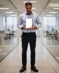 People Office Man Hallway iPhone Mockup | Instant PNG Download | Transparent Screen | Commercial Use | MockupBulk