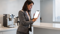 People Office Woman Break iPhone Mockup | PNG Mockup Template | bulkmockup | For App & Web Designers | MockupBulk