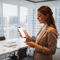 People Office Woman Meeting iPhone Mockup | Instant PNG Download | Transparent Screen | Commercial Use | MockupBulk