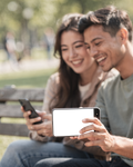 People Park Friends Bench iPhone Mockup | Device Screen PNG | bulkmockup Template | For Portfolio & Showcase | MockupBulk