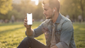iPhone Mockup | People Park Man Grass | bulkmockup Transparent Mockup | PNG Download | Commercial Use | MockupBulk