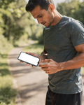 People Park Man Jog iPhone Mockup | PNG Mockup Template | bulkmockup | For App & Web Designers | MockupBulk