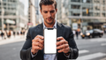 People Street Man Corner iPhone Mockup | PNG Mockup Template | bulkmockup | For App & Web Designers | MockupBulk