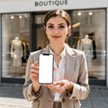 iPhone Mockup — People Street Woman Shop — bulkmockup Transparent Mockup | PNG Download | Commercial Use | MockupBulk