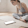 iPhone Mockup — People Yoga Woman Mat — Device Screen PNG | bulkmockup Template | For Portfolio & Showcase | MockupBulk